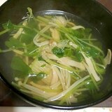 豆苗とえのきとハムの洋風スープ